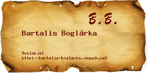 Bartalis Boglárka névjegykártya